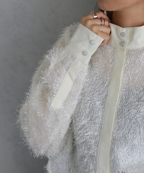 &g'aime（アンジェム）の「【&g'aime】フリンジジャガードクロップドシャツ　FRINGE JACQUARD CROPPED SHIRT（シャツ/ブラウス・レディース・アイボリー/ブラック・FREE）」の20枚目の写真