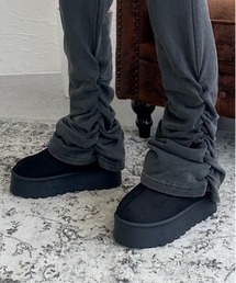 厚底ムートンサンダル