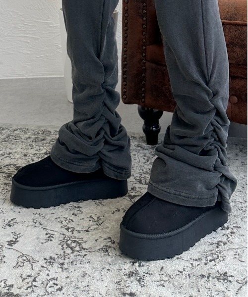 sedacle girl(セダクルガール)の「厚底ムートンサンダル(ブーツ・レディース・グレー/ブラック/ブラウン・SMALL/MEDIUM/LARGE)」の1枚目の写真