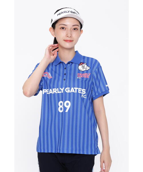 変形ハニカムカノコ半袖ポロシャツ ＜ストライプ柄＞＜Relaxシリーズ＞