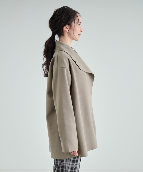 セール】大人のこなれ感漂う オープンカラー ショートコート