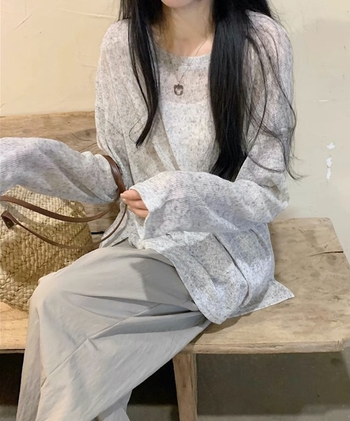TONE SELECT GOODS(トーンセレクトグッズ)の「urbanfemine./シアーシンプルカットソー U7350(Tシャツ/カットソー・レディース・ブラウン/グレー・FREE)」の9枚目の写真