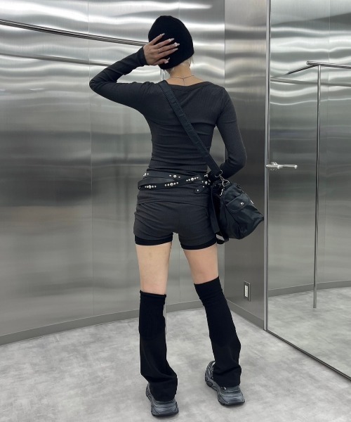 Never mind the XU / Chikashitsu+（ネバーマインド ザ エックスユー / チカシツプラス）の「【nmtc+】2way coating pocket shoulder bag 2 / 【エヌエムティーシープラス】ツーウェイコーティングポケットショルダーバッグ（ショルダーバッグ・メンズ・ブラック/ホワイト・ONE SIZE）」の17枚目の写真