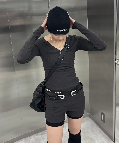 Never mind the XU / Chikashitsu+（ネバーマインド ザ エックスユー / チカシツプラス）の「【nmtc+】2way coating pocket shoulder bag 2 / 【エヌエムティーシープラス】ツーウェイコーティングポケットショルダーバッグ（ショルダーバッグ・メンズ・ブラック/ホワイト・ONE SIZE）」の13枚目の写真