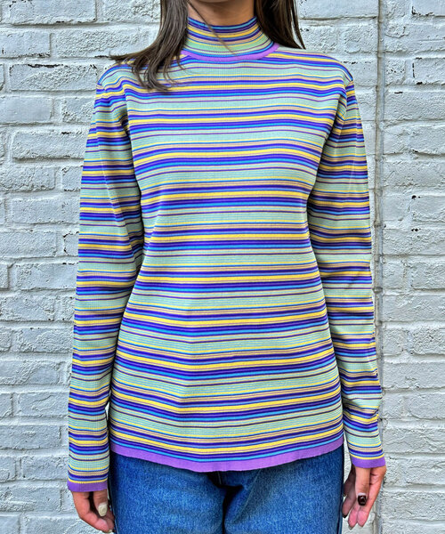 CIAOPANIC（チャオパニック）の「マルチボーダープチタートルニット（ニット/セーター・レディース・パープル/グリーン/レッド・ONE SIZE）」の21枚目の写真