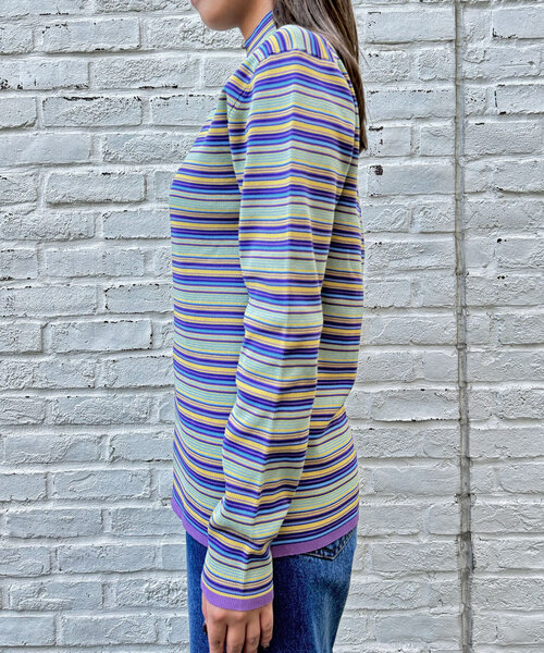 CIAOPANIC（チャオパニック）の「マルチボーダープチタートルニット（ニット/セーター・レディース・パープル/グリーン/レッド・ONE SIZE）」の22枚目の写真