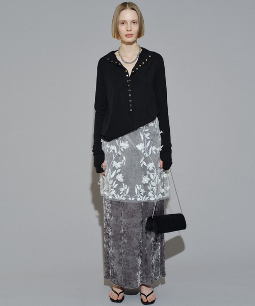 Flower pattern layered miniskirt / フラワーパターン