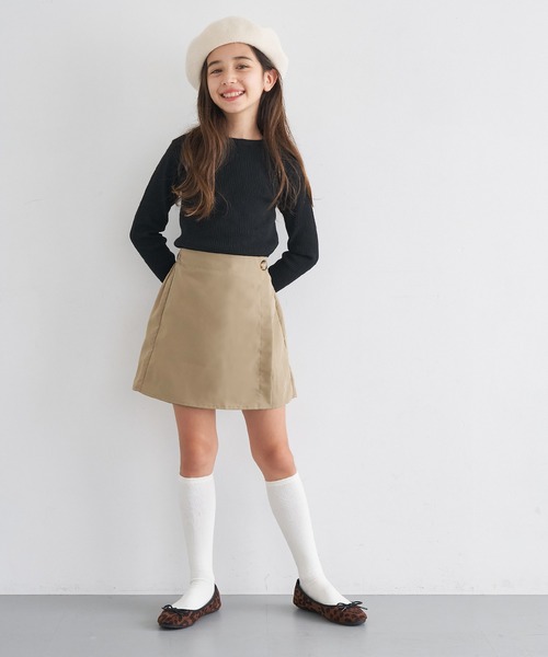 coca（coca）（コカ）の「キッズ ウエストボタン付きスカートパンツ（その他パンツ・キッズ・ベージュ/その他・150/140/130/120）」の3枚目の写真