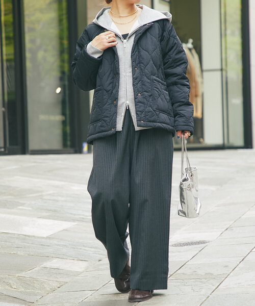 un dix cors（アンディコール）の「《2WAY》リバーシブルキルティングジャケット（ダウンジャケット/コート・レディース・ブラック/カーキ/ベージュ・FREE）」の20枚目の写真