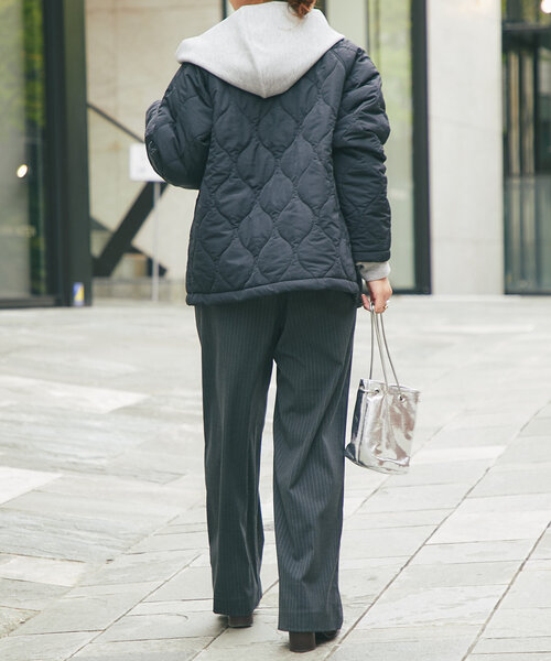 un dix cors（アンディコール）の「《2WAY》リバーシブルキルティングジャケット（ダウンジャケット/コート・レディース・ブラック/カーキ/ベージュ・FREE）」の22枚目の写真