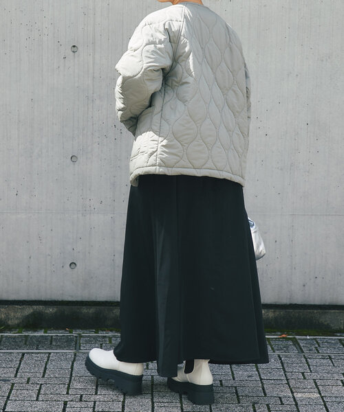 un dix cors（アンディコール）の「《2WAY》リバーシブルキルティングジャケット（ダウンジャケット/コート・レディース・ブラック/カーキ/ベージュ・FREE）」の12枚目の写真