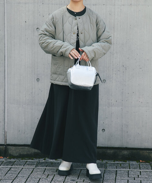 un dix cors（アンディコール）の「《2WAY》リバーシブルキルティングジャケット（ダウンジャケット/コート・レディース・ブラック/カーキ/ベージュ・FREE）」の13枚目の写真