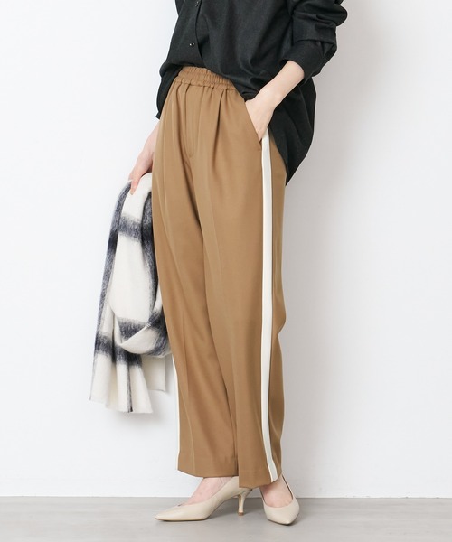 MICA&DEALパンツ　ブラック、ベージュ MICA&DEAL（マイカ＆ディール）の「サイドラインパンツ（その他