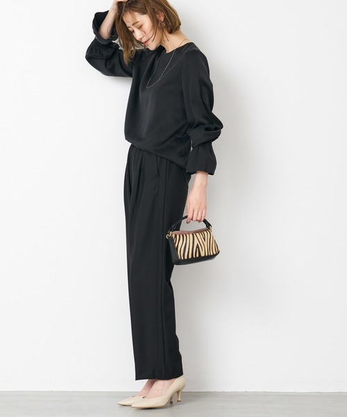 MICA&DEALパンツ　ブラック、ベージュ MICA&DEAL（マイカ＆ディール）の「サイドラインパンツ（その他