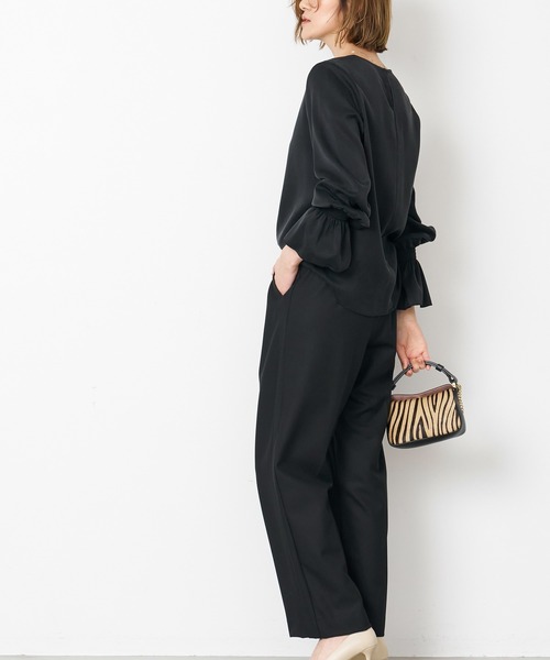 MICA&DEALパンツ　ブラック、ベージュ MICA&DEAL（マイカ＆ディール）の「サイドラインパンツ（その他