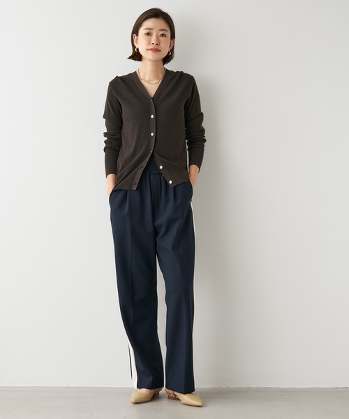 MICA&DEALパンツ　ブラック、ベージュ MICA&DEAL（マイカ＆ディール）の「サイドラインパンツ（その他