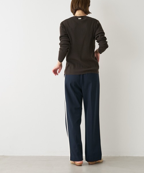 MICA&DEALパンツ　ブラック、ベージュ MICA&DEAL（マイカ＆ディール）の「サイドラインパンツ（その他