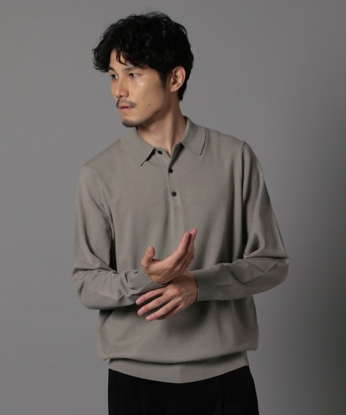 GLOBAL WORK（グローバルワーク）の「ニットポロシャツ/Salon de GW/133436（ポロシャツ・メンズ・ブラック/ライトベージュ/グリーン系その他6・MEDIUM/LARGE/X-LARGE/SMALL）」の3枚目の写真