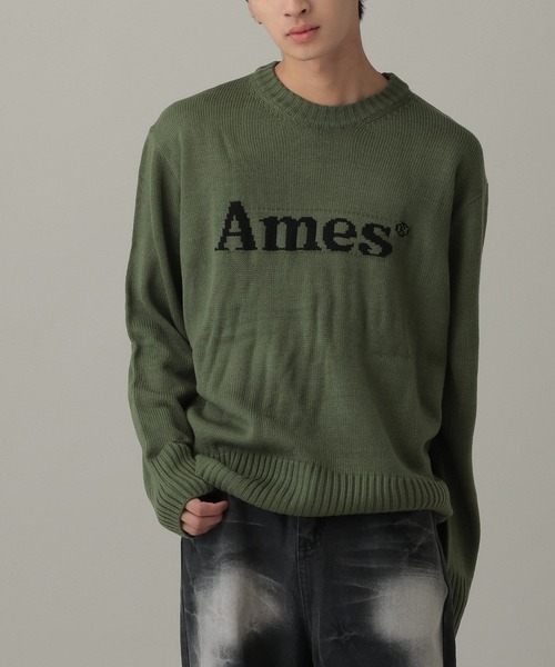 AMESWORLDWIDE（アメスワールドワイド）の「★K-POPアイドル着用【UNISEX】AMES WORLDWIDE／ベーシックプルオーバーニット（ニット/セーター・レディース・ネイビー/アイボリー/ピンク/グレー/カーキ/ライトブルー・LARGE/SMALL/MEDIUM）」の4枚目の写真