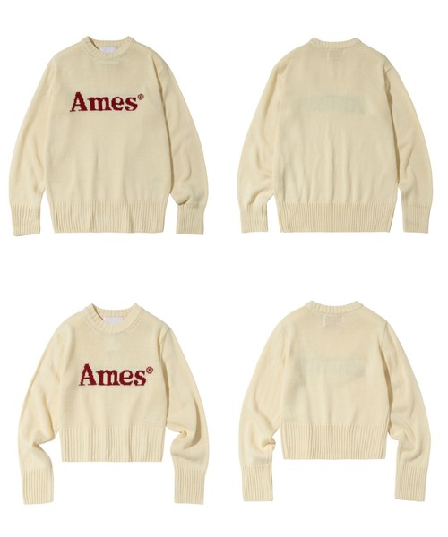 ニット セーター K-POPアイドル着用「UNISEX」AMES WORLDWIDE／ベーシックプルオーバーニット レディース メンズ AMESーWORLDWIDE ニット セーター K-POPアイドル着用「UNISEX