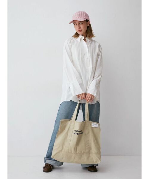 Ungrid（アングリッド）の「カットオフビッグシルエットシャツ（シャツ/ブラウス・レディース・グリーン系その他/ネイビー/オフホワイト・FREE）」の13枚目の写真