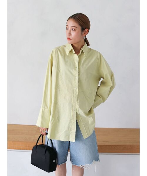 Ungrid（アングリッド）の「カットオフビッグシルエットシャツ（シャツ/ブラウス・レディース・グリーン系その他/ネイビー/オフホワイト・FREE）」の19枚目の写真