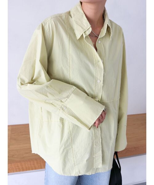 Ungrid（アングリッド）の「カットオフビッグシルエットシャツ（シャツ/ブラウス・レディース・グリーン系その他/ネイビー/オフホワイト・FREE）」の21枚目の写真