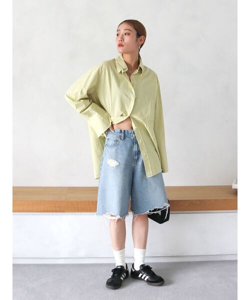 Ungrid（アングリッド）の「カットオフビッグシルエットシャツ（シャツ/ブラウス・レディース・グリーン系その他/ネイビー/オフホワイト・FREE）」の22枚目の写真