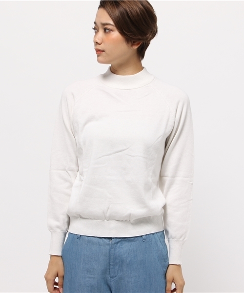 OUTLET（アウトレット）の「【Sheta】カシミア混プルオーバー（ニット/セーター・レディース・ネイビー/オフホワイト・FREE）」の3枚目の写真