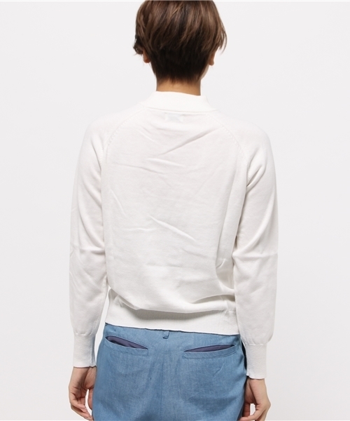 OUTLET（アウトレット）の「【Sheta】カシミア混プルオーバー（ニット/セーター・レディース・ネイビー/オフホワイト・FREE）」の5枚目の写真