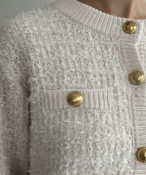 Chez toi（シェトワ）の「ツイードカーディガン（カーディガン/ボレロ・レディース・ブラック/グレイッシュベージュ/ネイビー・FREE）」の11枚目の写真