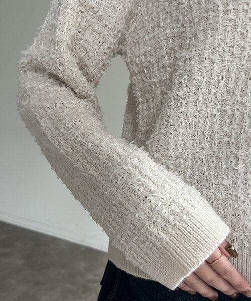 Chez toi（シェトワ）の「ツイードカーディガン（カーディガン/ボレロ・レディース・ブラック/グレイッシュベージュ/ネイビー・FREE）」の12枚目の写真