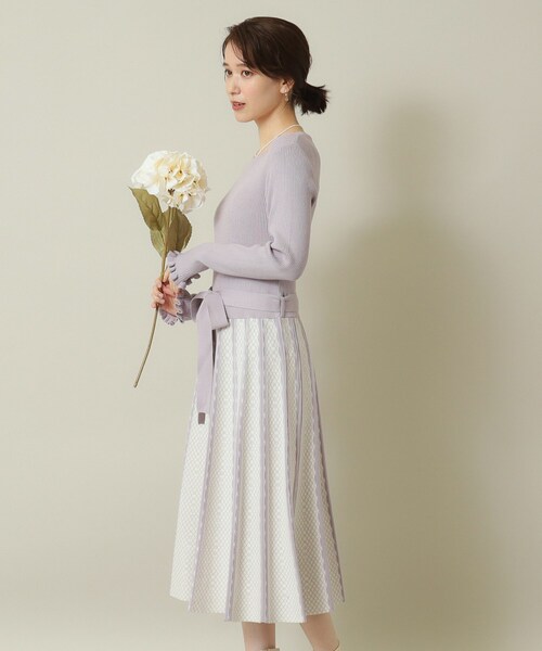 ITS'DEMO（イッツデモ）の「◆【手洗い可】リブニットフレアワンピース（ワンピース・レディース・パープル/ネイビー/ブラック・00）」の8枚目の写真