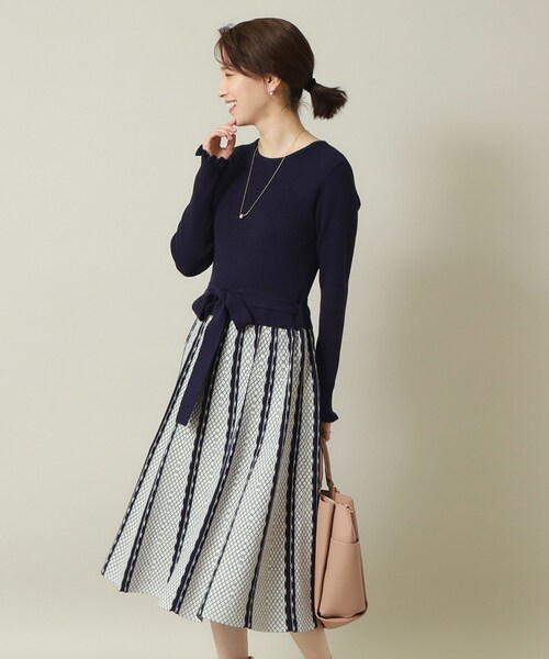 ITS'DEMO（イッツデモ）の「◆【手洗い可】リブニットフレアワンピース（ワンピース・レディース・パープル/ネイビー/ブラック・00）」の12枚目の写真