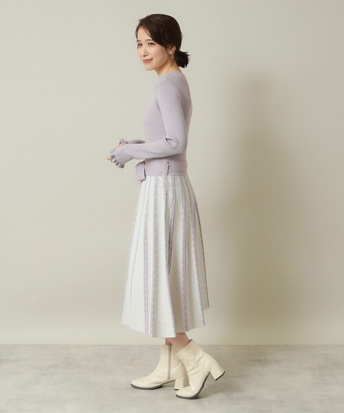 ITS'DEMO（イッツデモ）の「◆【手洗い可】リブニットフレアワンピース（ワンピース・レディース・パープル/ネイビー/ブラック・00）」の17枚目の写真