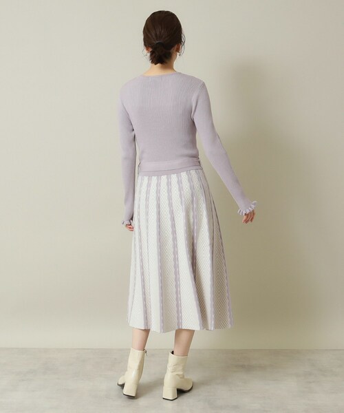 ITS'DEMO（イッツデモ）の「◆【手洗い可】リブニットフレアワンピース（ワンピース・レディース・パープル/ネイビー/ブラック・00）」の18枚目の写真