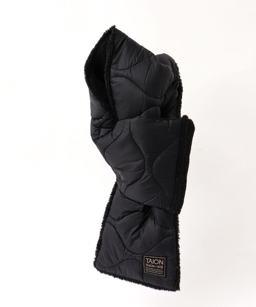 TAION（タイオン）の「【TAION/タイオン】MILITARY R/S DOWN SCARF SOFT SHELL 17（マフラー・メンズ・ベージュ/ブラック/ミント/ブラック系その他・FREE）」の2枚目の写真
