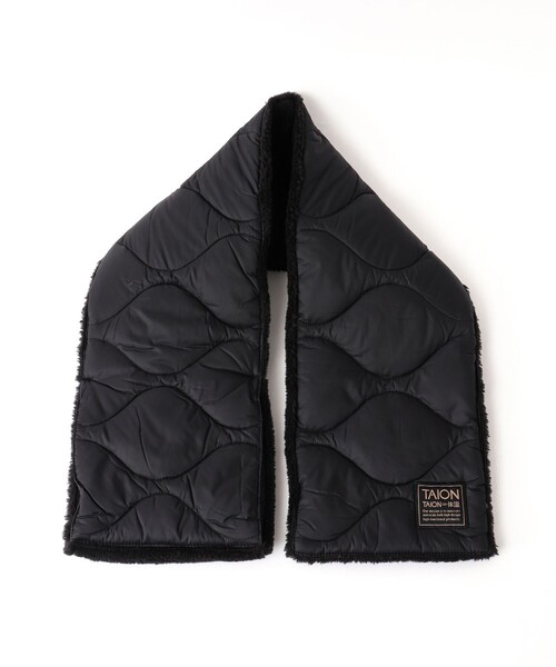 TAION（タイオン）の「【TAION/タイオン】MILITARY R/S DOWN SCARF SOFT SHELL 17（マフラー・メンズ・ベージュ/ブラック/ミント/ブラック系その他・FREE）」の8枚目の写真