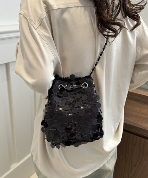 tolene(トレネ)の「スパンコールハンドバッグ チェーンストラップ(ハンドバッグ・レディース・ブラック/シルバー・ONE SIZE)」の14枚目の写真