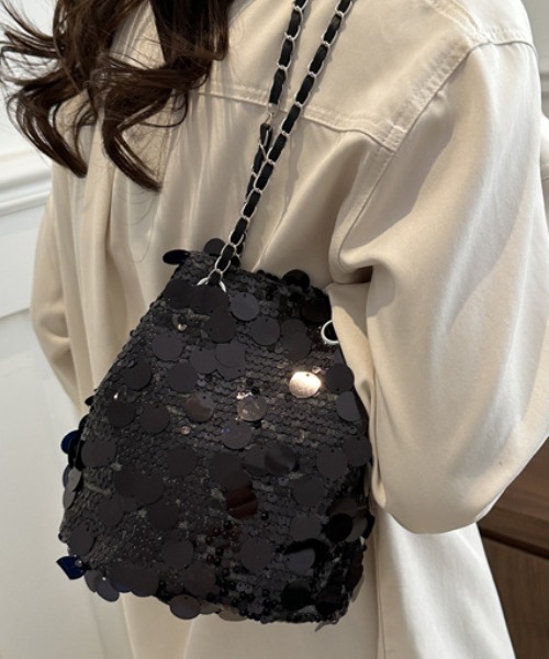 tolene(トレネ)の「スパンコールハンドバッグ チェーンストラップ(ハンドバッグ・レディース・ブラック/シルバー・ONE SIZE)」の11枚目の写真