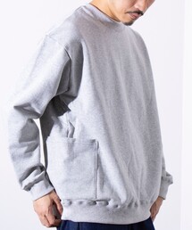 GLOSTER | 【GLOSTER/グロスター】バックステッチ 裏起毛 サイドポケット クルーネックスウェット(スウェット)