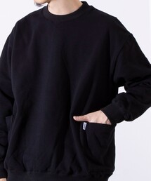 GLOSTER | 【GLOSTER/グロスター】バックステッチ 裏起毛 サイドポケット クルーネックスウェット(スウェット)