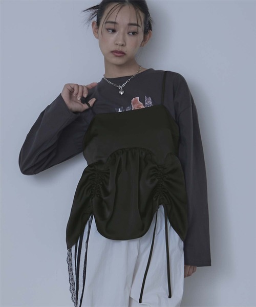 【MA*RS】 ビスチェ風♥黒♥キャミソール♥メデューサ柄 ビスチェデザインキャミソール（キャミソール）｜LIAN（リアン