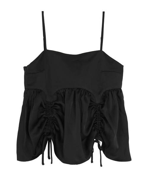 miette（ミエット）の「サテンドロストギャザービスチェ（キャミソール・レディース・アイボリー/ブラック/ブラウン・FREE）」の10枚目の写真