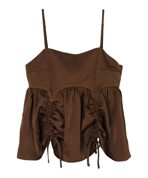 miette（ミエット）の「サテンドロストギャザービスチェ（キャミソール・レディース・アイボリー/ブラック/ブラウン・FREE）」の11枚目の写真