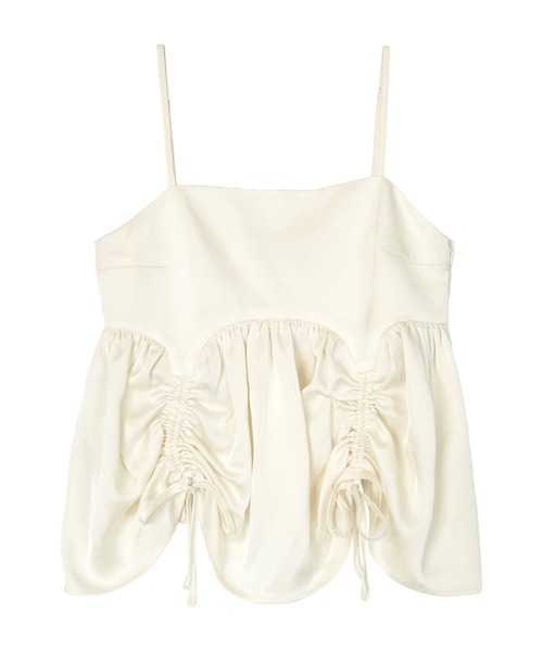 miette（ミエット）の「サテンドロストギャザービスチェ（キャミソール・レディース・アイボリー/ブラック/ブラウン・FREE）」の9枚目の写真