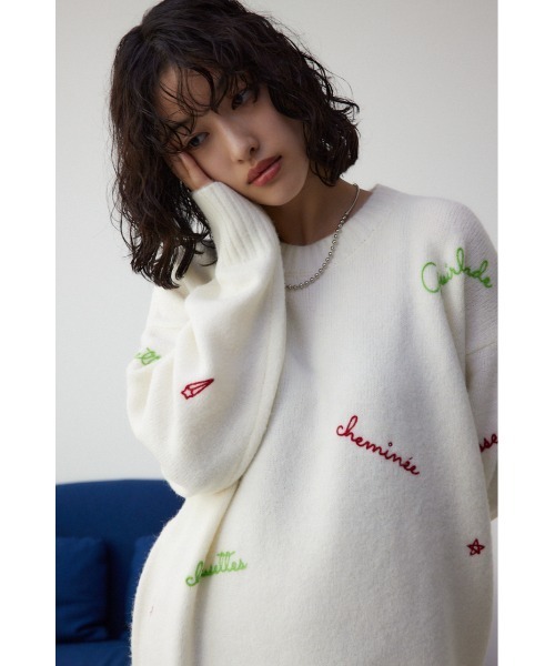 AZUL by moussy(アズールバイマウジー)の「アソート刺繍ニット(ニット/セーター・レディース・レッド/グリーン/ブラック/アイボリー・SMALL/MEDIUM)」の20枚目の写真