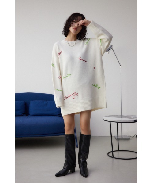 AZUL by moussy(アズールバイマウジー)の「アソート刺繍ニット(ニット/セーター・レディース・レッド/グリーン/ブラック/アイボリー・SMALL/MEDIUM)」の21枚目の写真