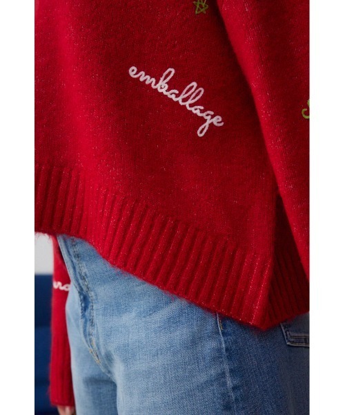 AZUL by moussy(アズールバイマウジー)の「アソート刺繍ニット(ニット/セーター・レディース・レッド/グリーン/ブラック/アイボリー・SMALL/MEDIUM)」の16枚目の写真