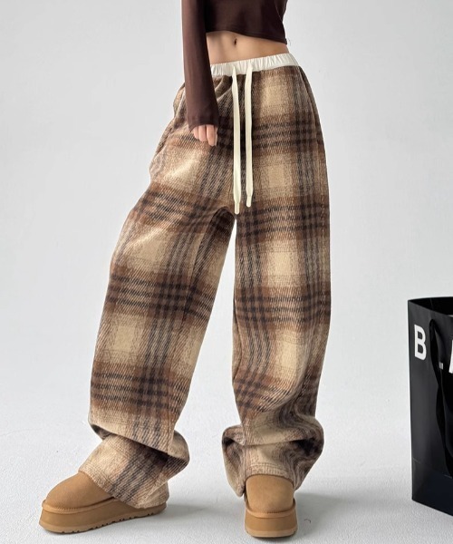 Vipoa（ヴィポア）の「check flannel pants（その他パンツ・レディース・ブラウン/ブラック系・FREE）」の3枚目の写真